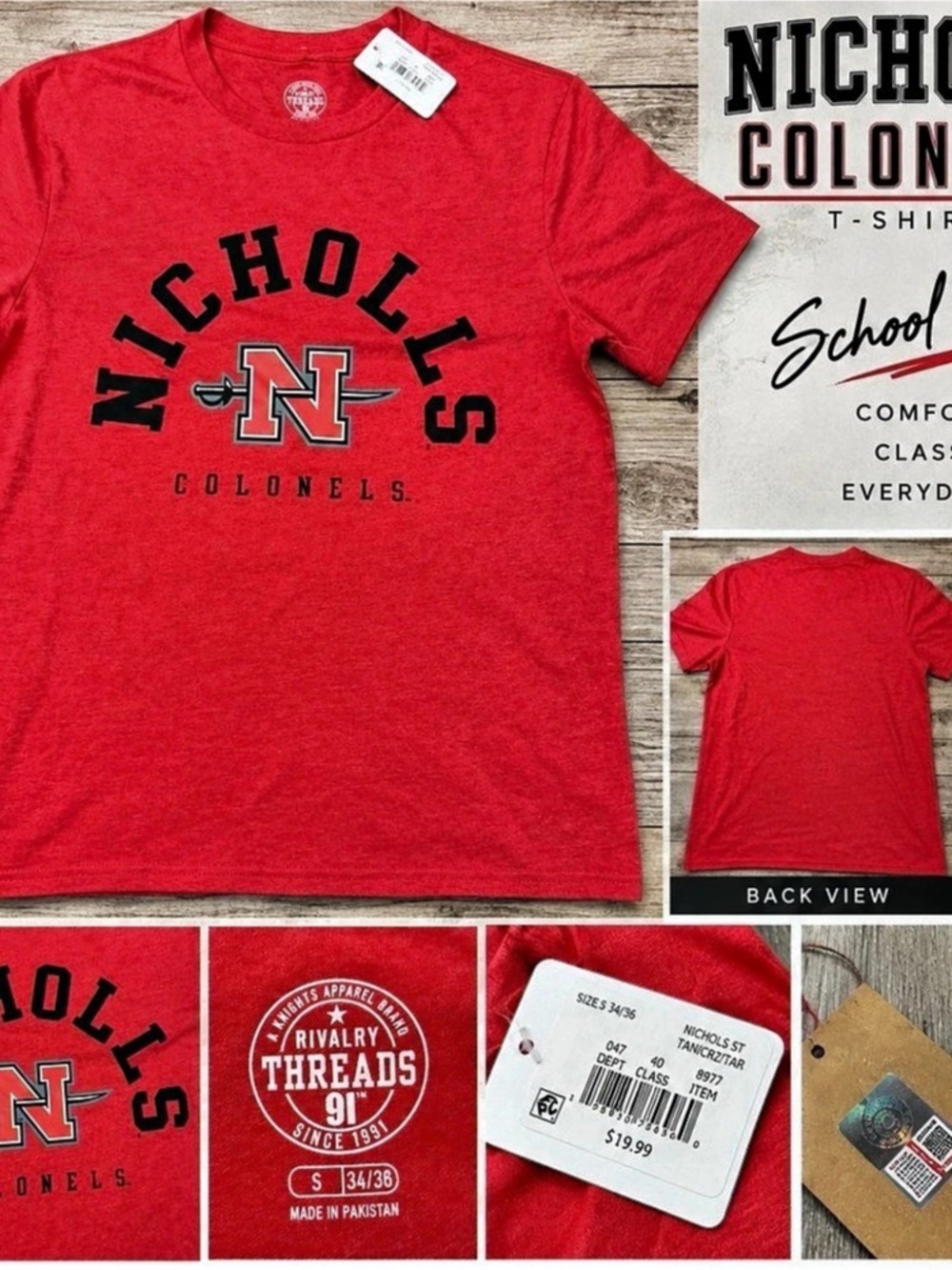 Nichols Colonels Rivalry Threads T-Shirt – Size Small – NWT